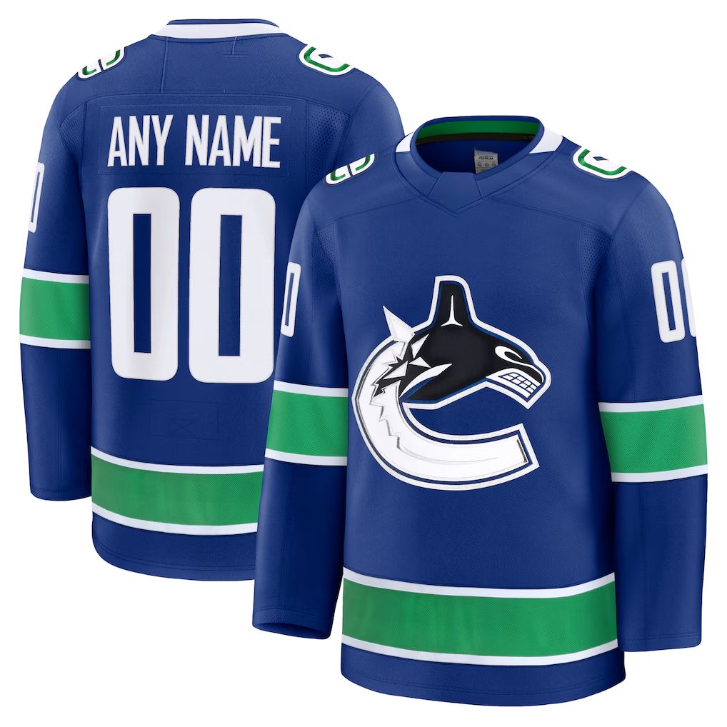 My Store Custom V.Canucks Blue Home Premium Jerseys