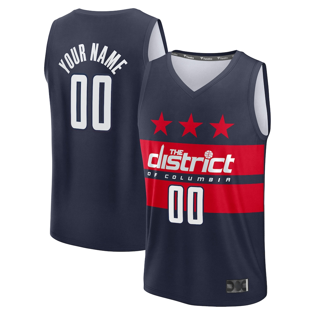 My Store Custom W.Wizards Navy Fast Break Jerseys - Statement Edition