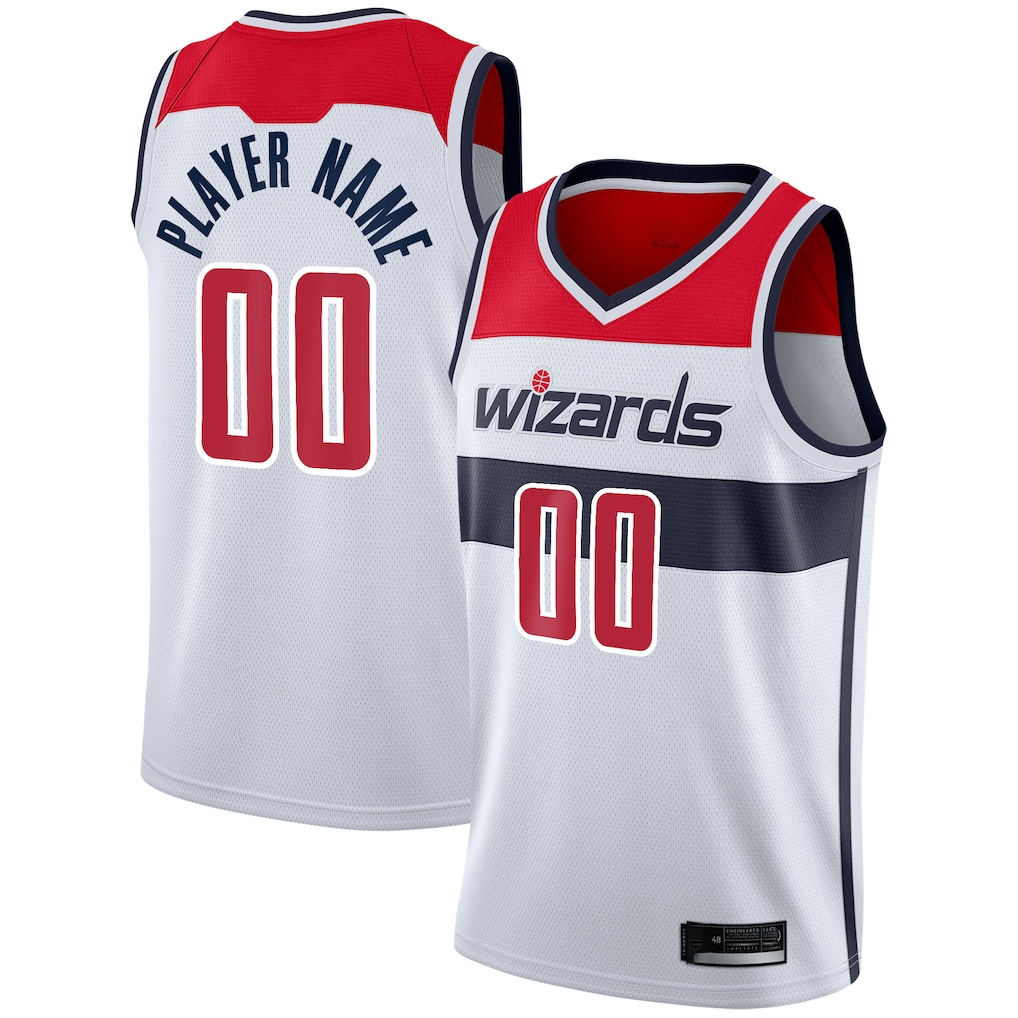My Store Custom W.Wizards White 202021 Swingman Jerseys - Association Edition