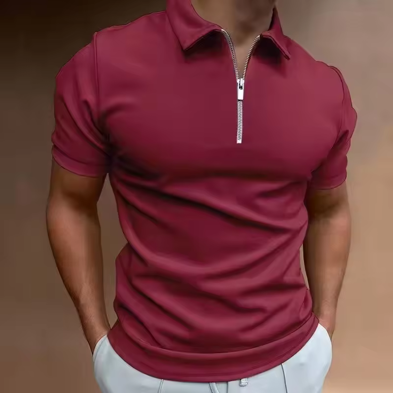 Men's Golf Polo Zipper Collar Short Sleeve Polo Shirt Outdoor Casual Daily Street Wear Summer Micro Elastic Polyester