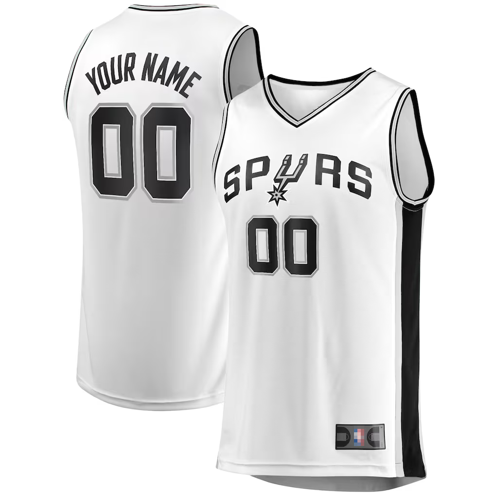 My Store Custom SA.Spurs White Fast Break Replica Stitched Jerseys- Association Edition
